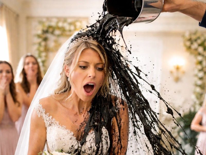 Fekete festék borította be a menyasszonyt, az esküvő napja váratlan fordulatot vett